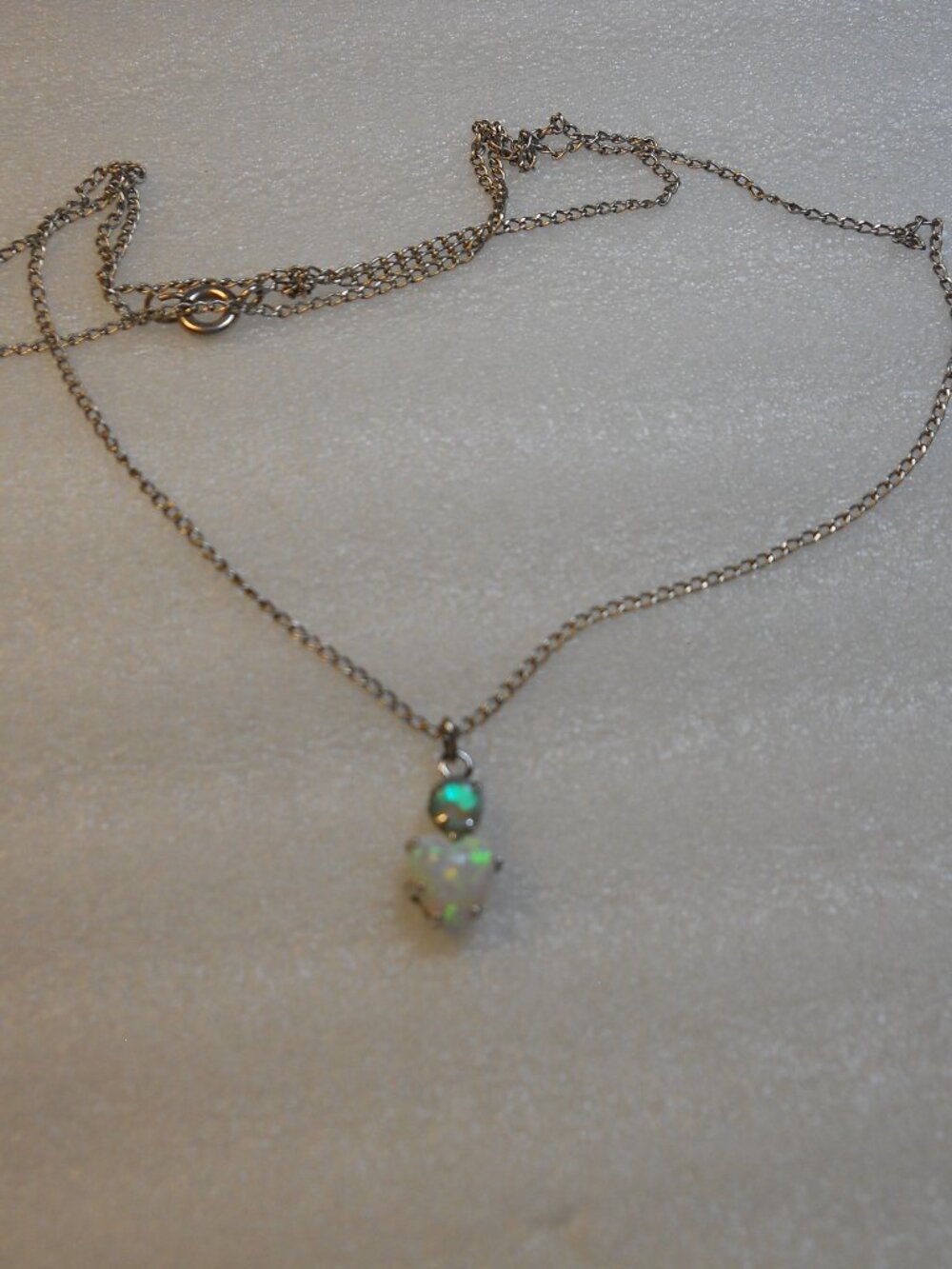 Double Opal Pendant Necklace   730